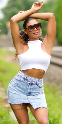 GONNA JEANS SEXY A VITA ALTA ASIMMETRICA GON071