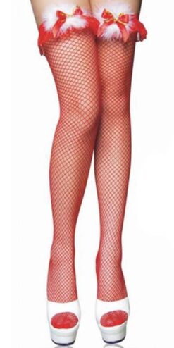 Calze autoreggenti Natale INT663 rosso