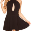 Miniabito elegante gonna svasata AC217 nero