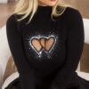 Maglione elegante in maglia fine "Cuori" con glitter MAI085 nero