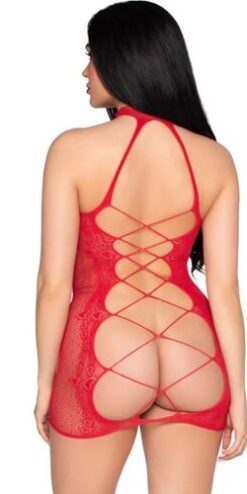 Vestito a rete INT976 rosso